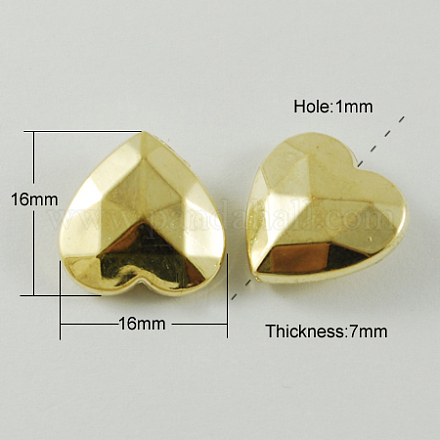 Golden Plated CCB Plastic Beads X-CCB-R045-1