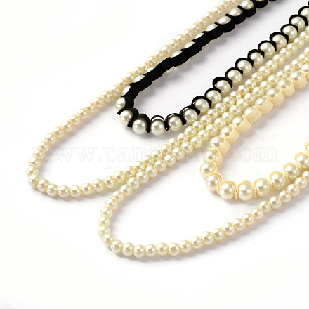 Lady's Satin Ribbon Collars Necklace NJEW-F180-20-1