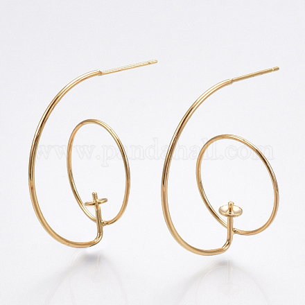 Brass Stud Earring Findings X-KK-T038-308G-1