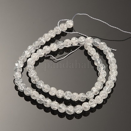 Crackle sintetico perle di quarzo rotonde fili X-G-O030-8mm-17-1