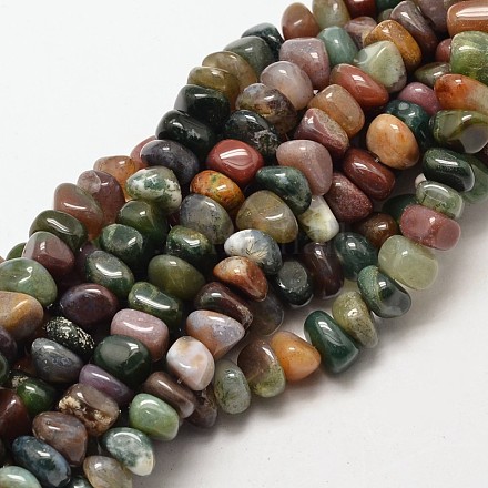 Natural Indian Agate Nuggets Beads Strands G-P091-35-1