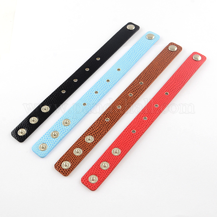 Imitation Leather Bracelets Making for Platinum Plated Brass Snap Buttons BJEW-R048-M-1