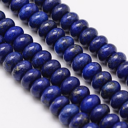 Brins de perles naturelles en lapis-lazuli rondelle G-M265-6x4mm-01-1