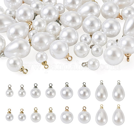 48pcs 8 encantos de perlas de imitación de acrílico de estilo OACR-TA0001-09-1
