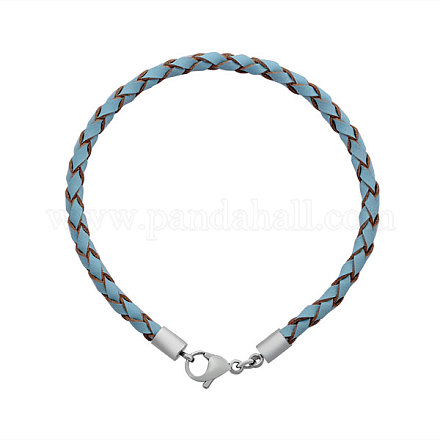 Braided Leather Cord Bracelet Makings MAK-M020-06-G-1