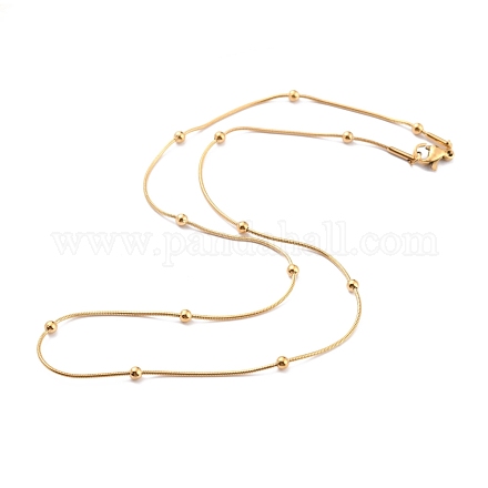 304 Stainless Steel Round Snake Chain Necklaces STAS-G244-88A-G-1