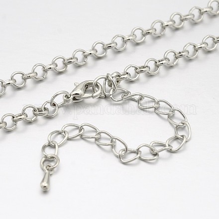 Iron Rolo Chain Necklace Making MAK-J009-11P-1