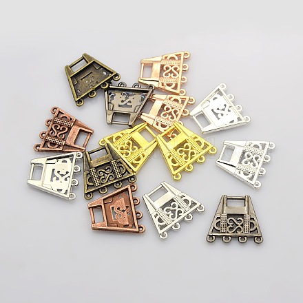 Filigree Trapezoid Plating Zinc Alloy Chandelier Components PALLOY-N0099-03-1