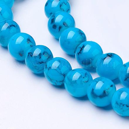Chapelets de perles en verre peint GLAD-S075-8mm-70-1