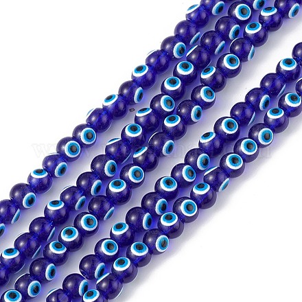 Perlas de vidrio pintadas para hornear DGLA-C001-02O-1