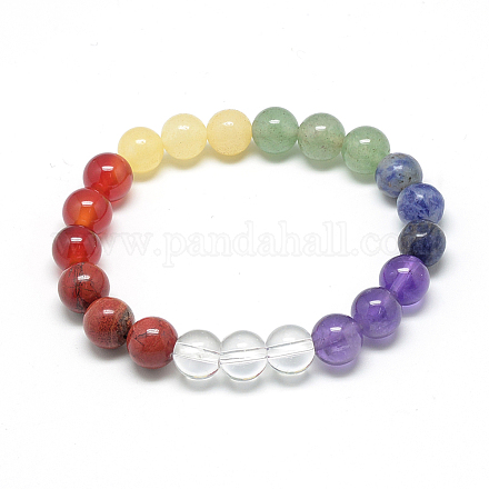 Natural Gemstone Stretch Bracelets G-S263-24-1
