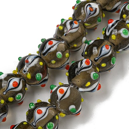 Chapelets de perles vernissées manuelles&nbsp;LAMP-N025-05I-1
