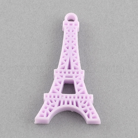 Solid Color Plastic Resin Eiffel Tower Pendants CRES-Q137-05-1