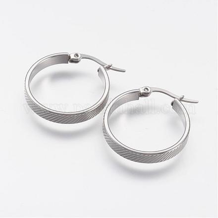 304 Stainless Steel Hoop Earrings BJEW-N0039-03P-1