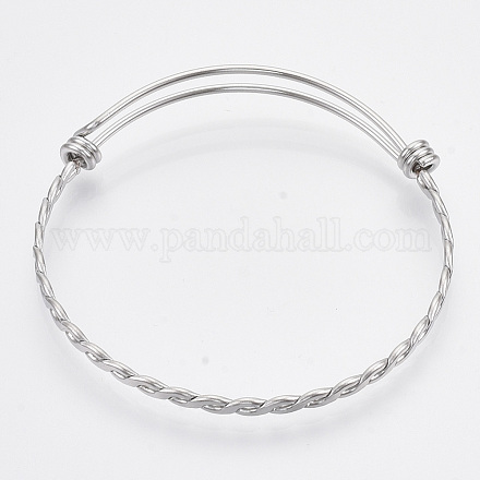 Adjustable 304 Stainless Steel Expandable Bangle Making X-BJEW-R306-01-1