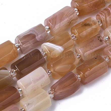 Brins de perles d'agate du Botswana orange synthétique G-N327-04-02-1