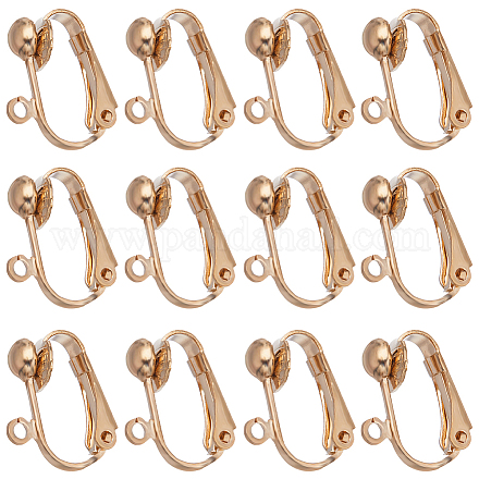 SUNNYCLUE 1 Box 46Pcs Earrings Converter Clip on Earrings Findings Gold Brass Ear Clips Bulk Non Pierced Earring Converters for Jewelry Making Accessories Women DIY Dangle Earrings Craft Supplies KK-SC0003-68-1