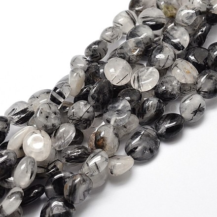 Pépites naturelles de quartz rutile perler brins G-J336-23-1