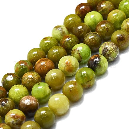 Chapelets de perles en opale vert naturel G-K245-A17-A05-1