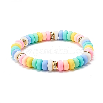 Bracelet extensible fait main en perles d'argile polymère pour enfant BJEW-JB06872-1