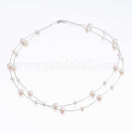 304 inoxydable colliers de perles d'acier NJEW-G298-01P-1