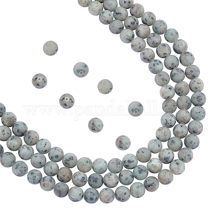 Nbeads 3 brins naturel sésame jaspe/kiwi perles de jaspe brins G-NB0004-02-1
