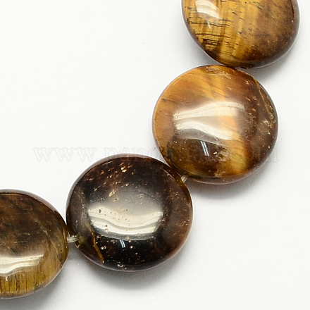 Perles tigre naturel de pierre d'oeil brins G-S110-14mm-15-1