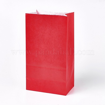 ピュアカラークラフト紙袋  食品保存袋  ハンドルなし  ベビーシャワーの子供の誕生日パーティーに  レッド  23.5x13x8cm CARB-WH0008-05-1