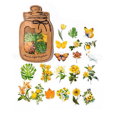60 adesivo decorativo con fiori e farfalle per animali domestici in 20 stili PW-WG85469-06-1