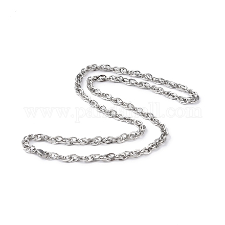 201 collar de cadena de cuerda de acero inoxidable para hombres y mujeres. NJEW-I122-02P-1