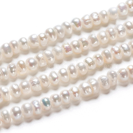 Hebras de perlas de agua dulce cultivadas naturales PEAR-I004-07B-01A-1