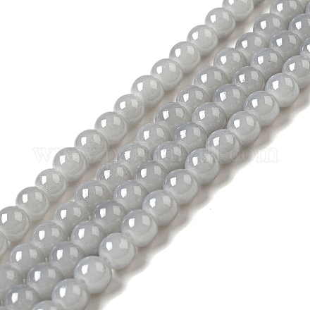Chapelets de perles en verre imitation jade DGLA-S076-6mm-30-1