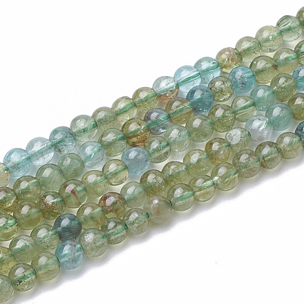 Natürliche grüne Apatit Perlen Stränge G-S150-54-4mm-1