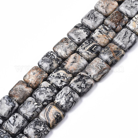 Natural Map Stone/Picasso Stone/Picasso Jasper Beads Strands G-N326-140H-1