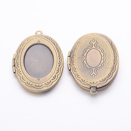 Romantic Valentines Day Ideas for Him with Your Photo Brass Locket Pendants X-ECF133-3AB-1
