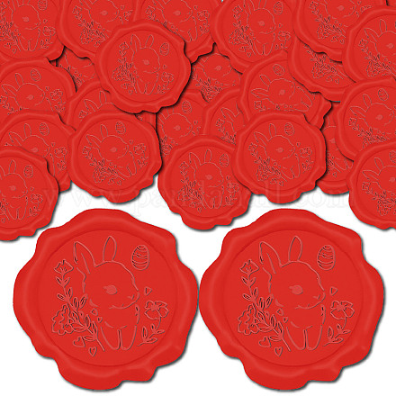 CRASPIRE 100pcs Dark Red Wax Seal Stickers Rabbit Decoration Stickers Vintage Adhesive Envelope Sealing Stickers Love Heart for Easter Wedding Gift Wrapping Birthday Greeting Cards Making DIY-CP0010-17A-1