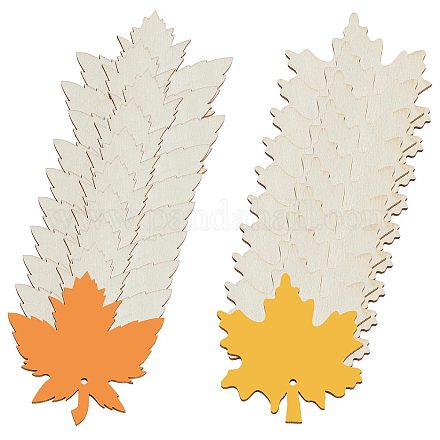 GORGECRAFT 20PCS Unfinished Wooden Maple Leaf Cutouts Craft Blank Wood Slices Hanging Ornaments Ornaments Gift Tags with Holes Fall Leaf DIY Decor Supplies for Fall Harvest Thanksgiving Christmas WOCR-GF0001-01-1