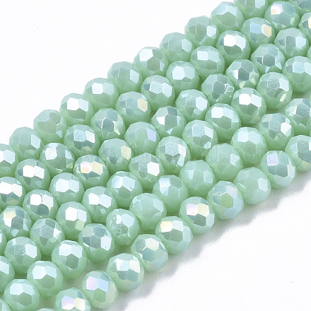 Electroplate Glass Beads Strands EGLA-A034-P10mm-B16-1