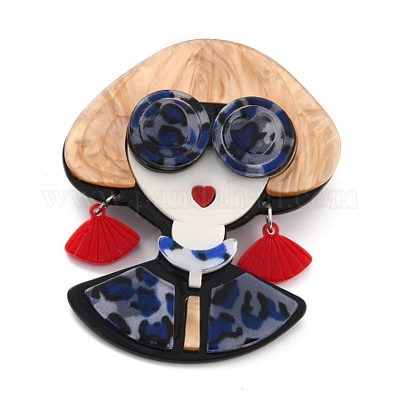 Girl with Glasses Brooch JEWB-M021-21-1