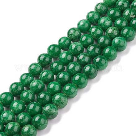 Chapelets de perles rondes en jade de Mashan naturelle G-D263-10mm-XS13-1