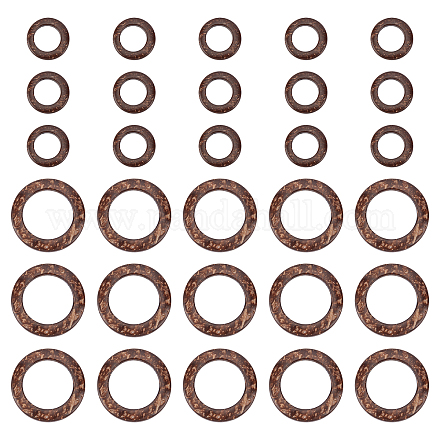 Chgcraft 100 pièces 2 styles de bijoux en bois teint anneaux de liaison de noix de coco COCO-CA0001-01-1