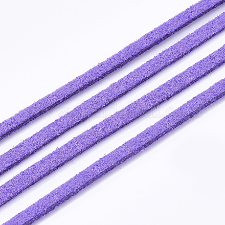 スエード調コード  フェイクレース  青紫色  2.5~2.8x1.5mm  約1.09ヤード（1m）/連 LW-R023-2.8mm-30-1