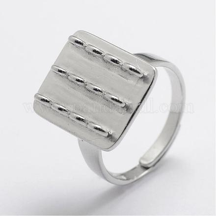 925 Sterling Silber Finger Ring Komponenten STER-F027-56P-1