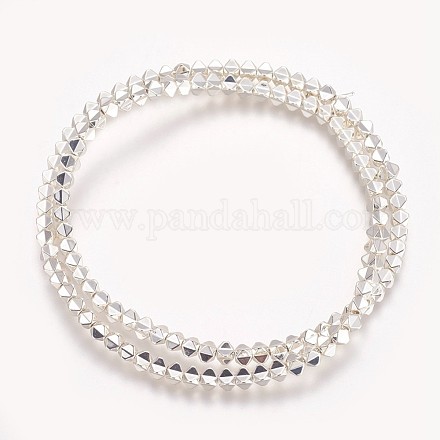 Electroplated Non-magnetic Synthetic Hematite Beads Strands G-P379-F01-1