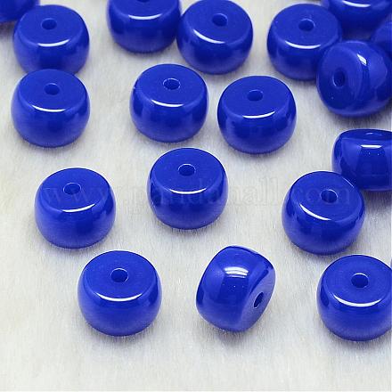 樹脂ビーズ  コラム  ブルー  10x7mm  穴：1.5mm RESI-T004-7x10-A02-1