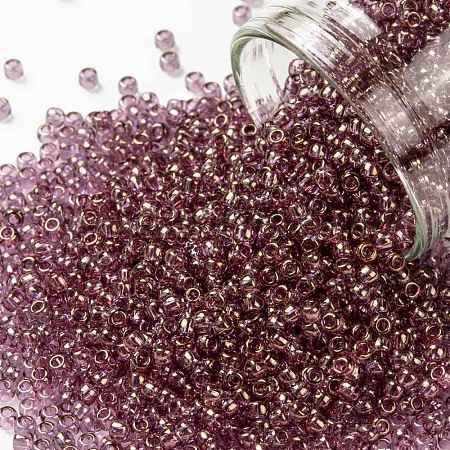 TOHO Round Seed Beads, Japanese Seed Beads, (628) Pink Rose Gold Luster,  11/0, 2.2mm, Hole: 0.8mm, about 1103pcs/10g