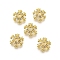 Snowflake Brass Micro Pave Clear Cubic Zirconia Bead Caps, Rack Plating, Long-Lasting Plated, Lead Free & Cadmium Free, Golden, 10x2mm, Hole: 1.8mm
