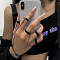 Gothic Style Iron Finger Rings Bracelets, Adjustable  Ring Bracelets for Women Men, Black, 230mm