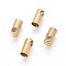 Ion Plating(IP) 304 Stainless Steel Cord Ends, End Caps, Column, Golden, 9x4mm, Hole: 2mm, Inner Diameter: 3.5mm
