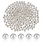 250Pcs Brass Smooth Round Beads, Seamed Bead Spacers, Silver, 6mm, Hole: 2.5mm